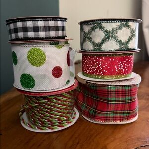 WILL BUNDLE- 6 Spools Holiday Christmas Ribbon